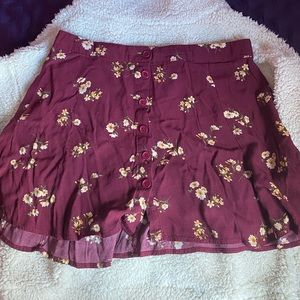 floral button down skirt